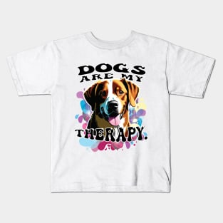 Dogs Are My Therapy T-shirt, Pawprints Tees, Gift Shirt, Dog-lover T-shirt, Funny Animal Shirt, Graphic Tees Kids T-Shirt